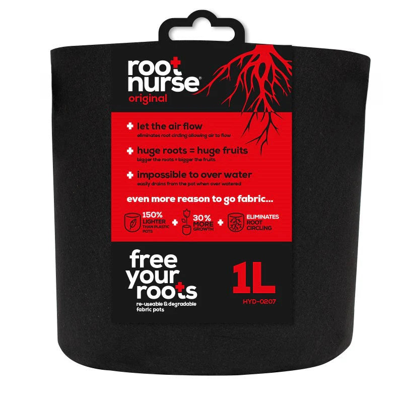 Root Nurse Round Black Fabric Pots